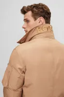 Water-repellent jacket with faux-fur collar