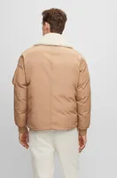 Water-repellent jacket with faux-fur collar