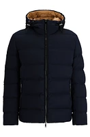 Reversible down jacket a wool blend