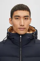 Reversible down jacket a wool blend