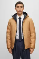 Reversible down jacket a wool blend