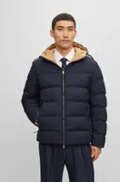 Reversible down jacket a wool blend