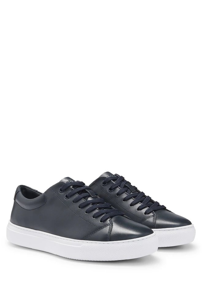 Nappa-leather trainers with branded counter