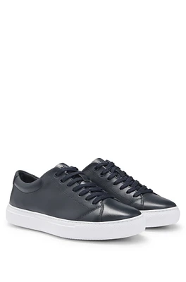 Nappa-leather trainers with branded counter