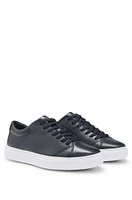 Nappa-leather trainers with branded counter
