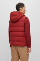 Wool-blend hooded gilet with down filling