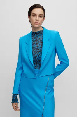 Cropped slim-fit jacket with link closure
