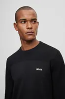 Branded crew-neck sweater dry-flex fabric