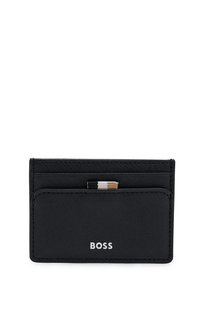 Card holder with signature stripe and logo detail