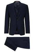 Three-piece slim-fit suit virgin wool