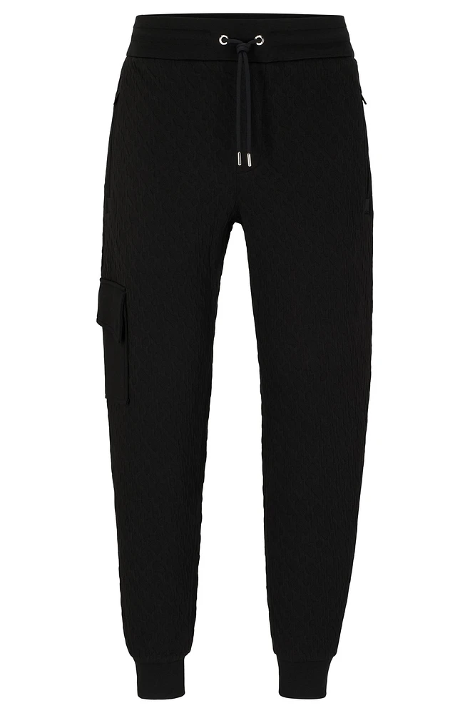 Cotton tracksuit bottoms with monogram jacquard