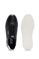 Leather cupsole trainers with signature details