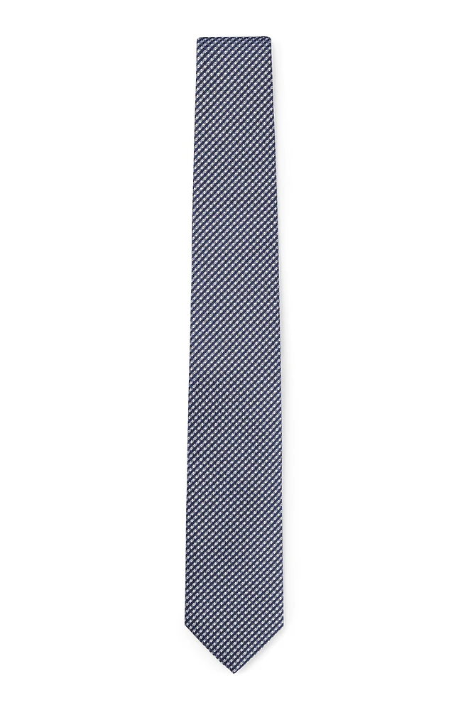 Silk-blend tie with jacquard pattern