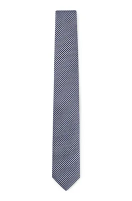 Silk-blend tie with jacquard pattern