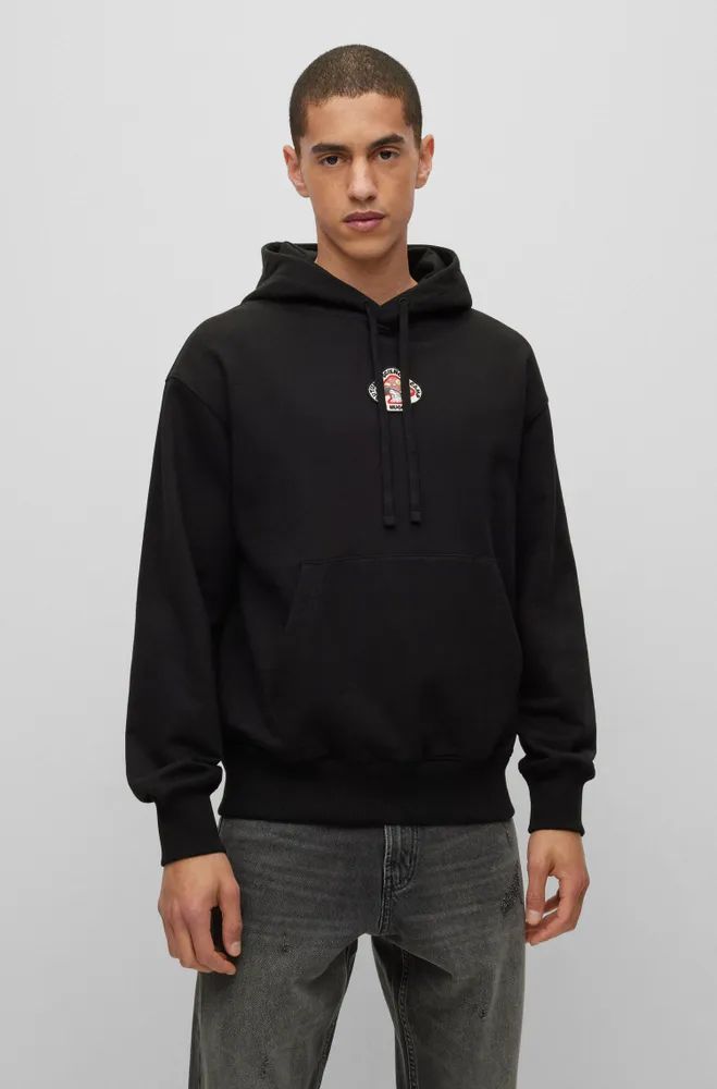 BOSS - BOSS & NBA cotton-terry hoodie with camouflage pattern