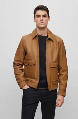 Porsche x BOSS regular-fit jacket goat leather