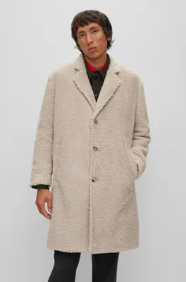 Regular-fit coat with vintage-style buttons