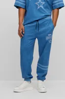 BOSS - BOSS x NFL oversize-fit tracksuit bottoms in denim-look cotton