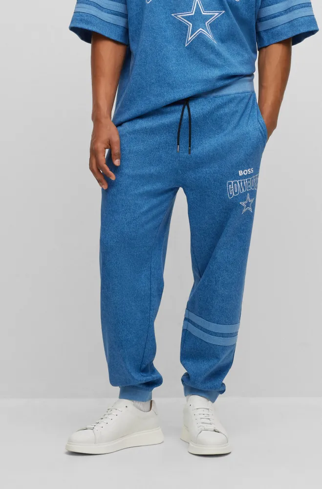 BOSS x NFL oversize-fit tracksuit bottoms denim-look cotton