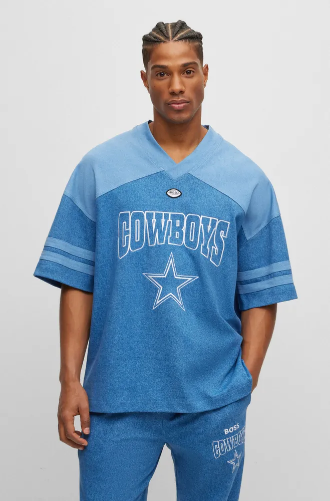 Camiseta oversize fit BOSS x NFL en algodón de aspecto denim