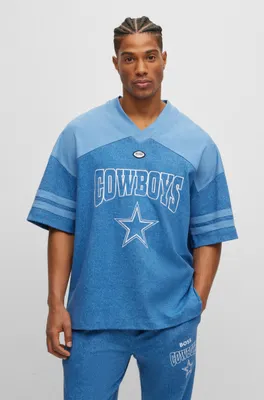 BOSS x NFL oversize-fit T-shirt denim-look cotton