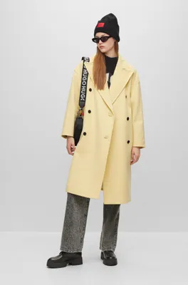 Oversize-fit double-breasted coat a wool blend