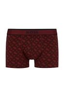 BOSS - Seasonal-print trunks cotton with stretch Dark Red