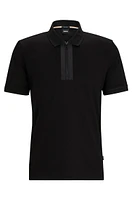 Mercerized-cotton polo shirt with zip placket