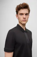 Mercerized-cotton polo shirt with zip placket