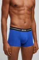 Three-pack of stretch-cotton trunks with logo waistband