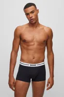 Three-pack of stretch-cotton trunks with logo waistband