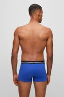 Three-pack of stretch-cotton trunks with logo waistband