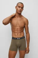 Three-pack of boxer briefs with logo waistbands