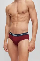 Three-pack of stretch-cotton briefs with logo waistband