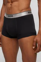 Two-pack of cotton trunks with metallic branded waistbands