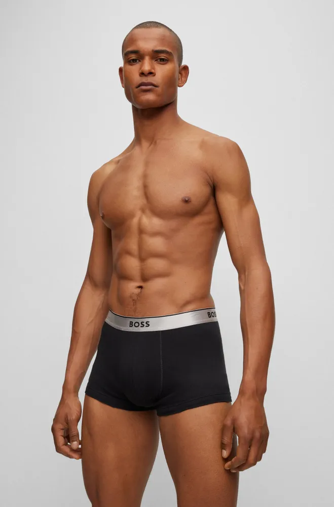 Two-pack of cotton trunks with metallic branded waistbands