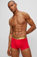Two-pack of cotton trunks with metallic branded waistbands
