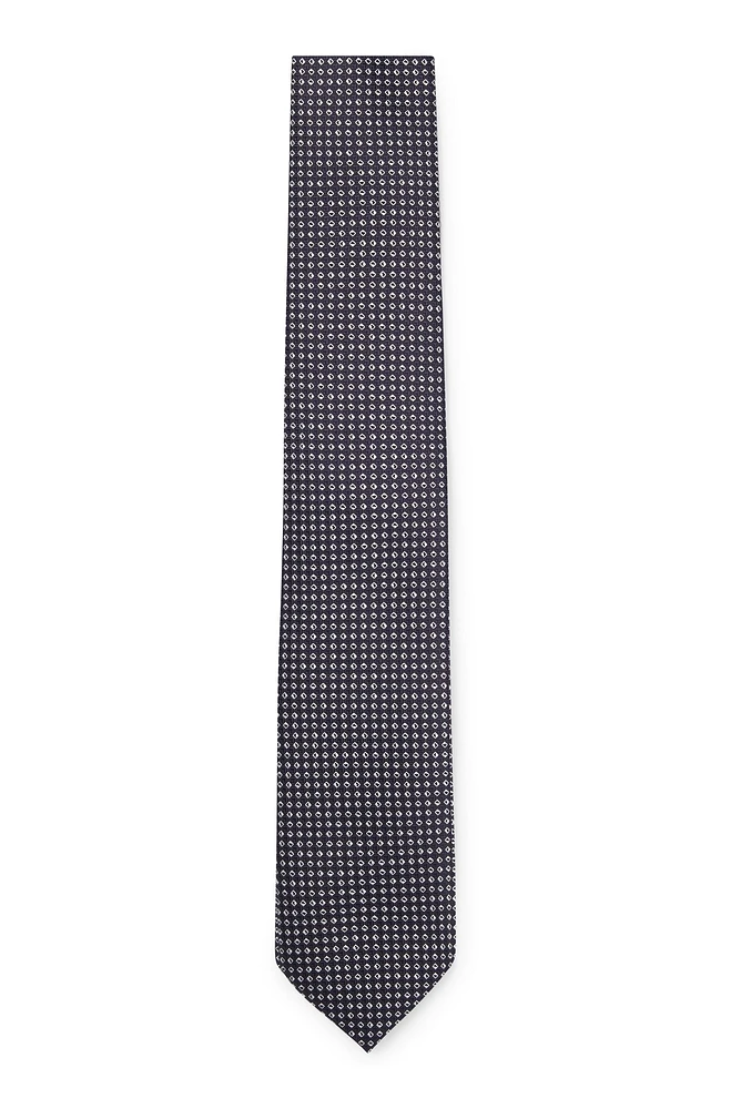 Silk-jacquard tie with micro pattern