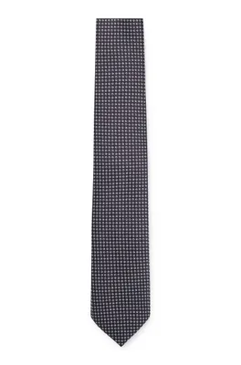 Silk-jacquard tie with micro pattern