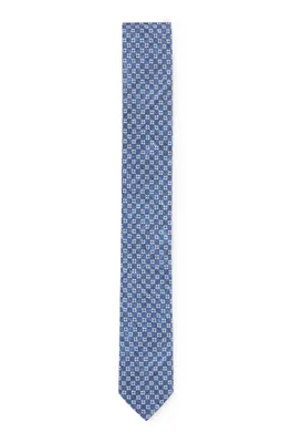 Digitally printed tie in cotton and wool