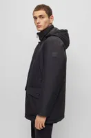 Regular-fit parka water-repellent ottoman fabric