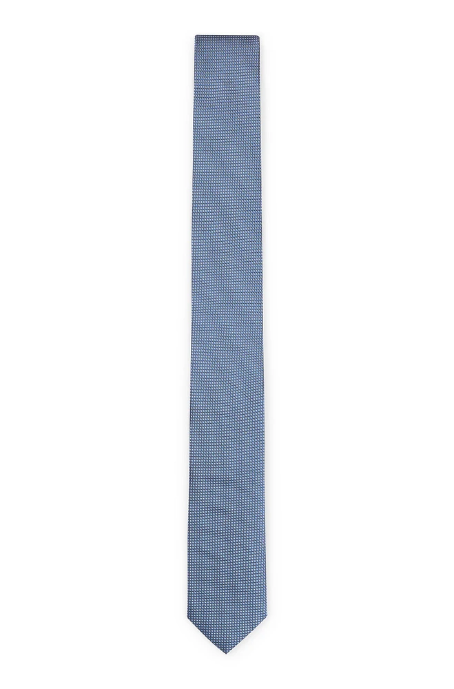 Micro-patterned tie in pure silk