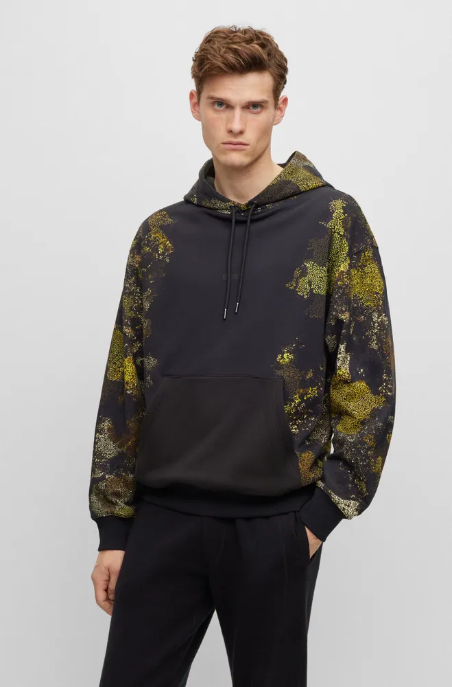 Cotton-terry hoodie with lichen-inspired graphics