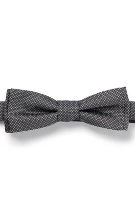 Italian-made bow tie in micro-pattern silk jacquard
