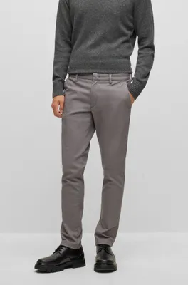 Slim-fit chinos a melange stretch-cotton blend