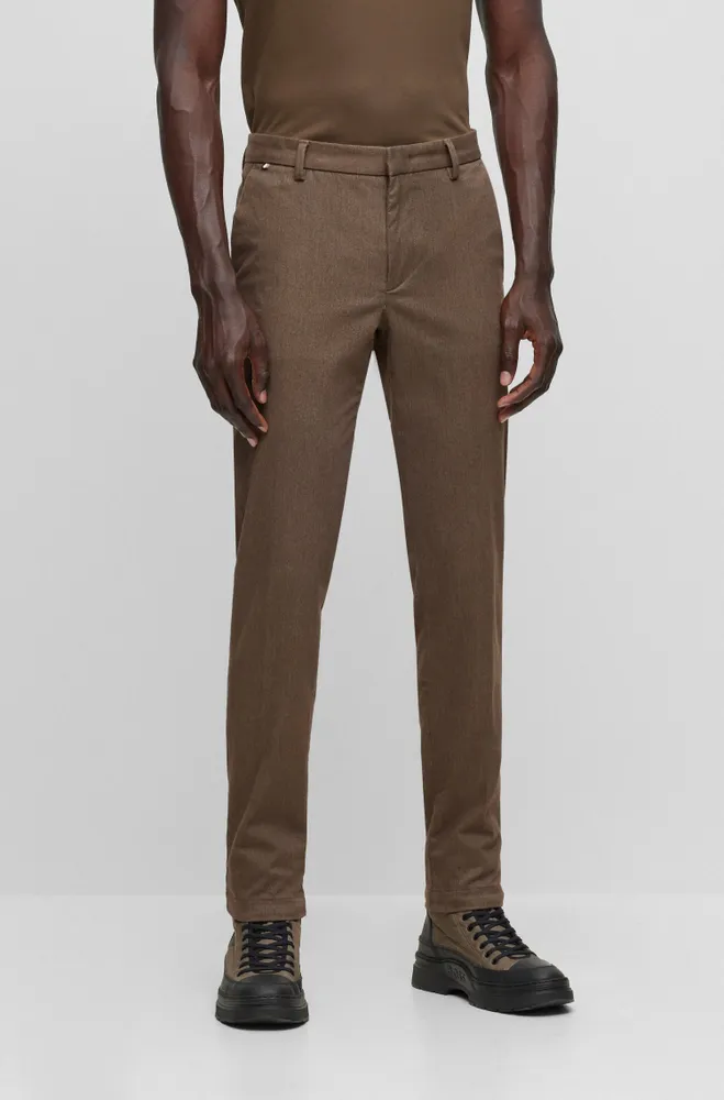 Slim-fit chinos a melange stretch-cotton blend