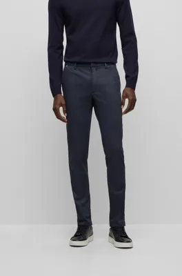 BOSS - Slim-fit trousers in a cotton blend with stretch