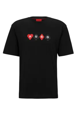 Relaxed-fit T-shirt with playing-card artwork