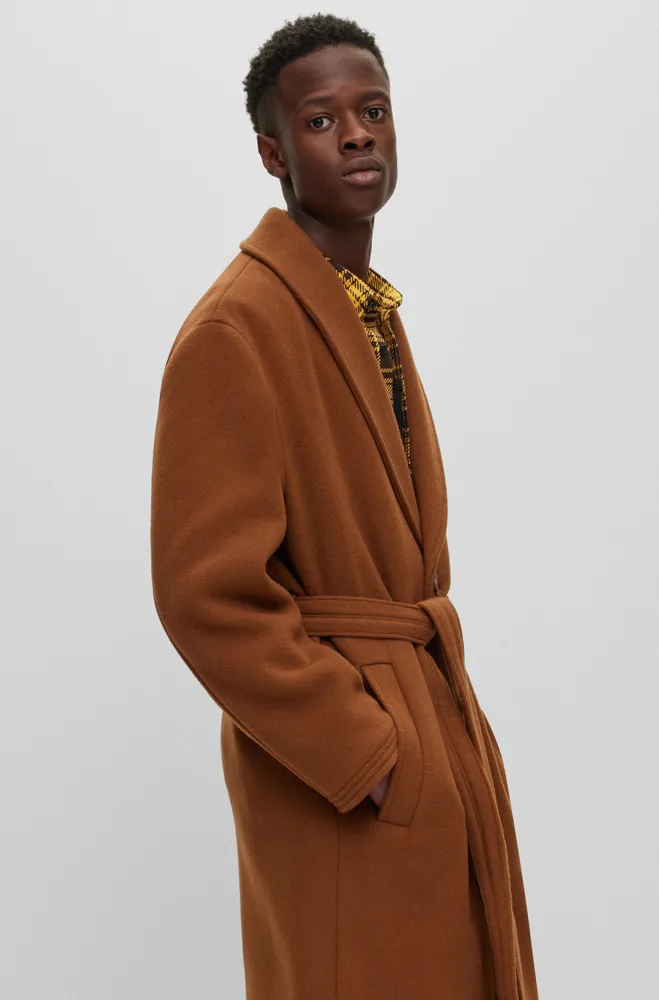 Regular-fit coat a wool blend