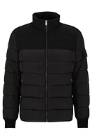 Water-repellent padded jacket with zip closure